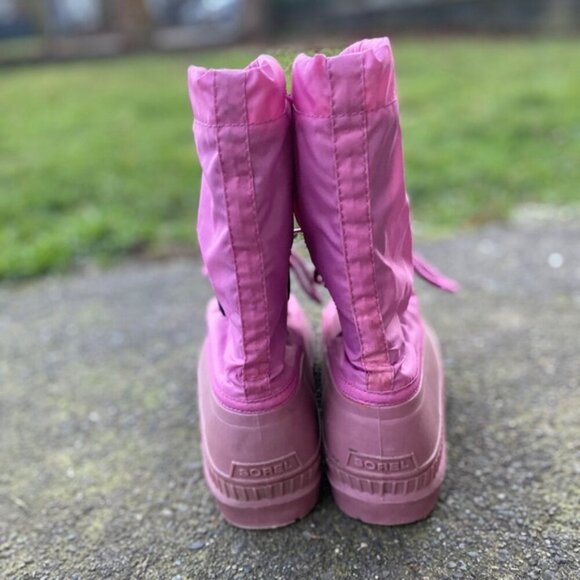 Sorel fleece insulated snow pink boots winter boots S Sz 6 - Picture 3 of 9